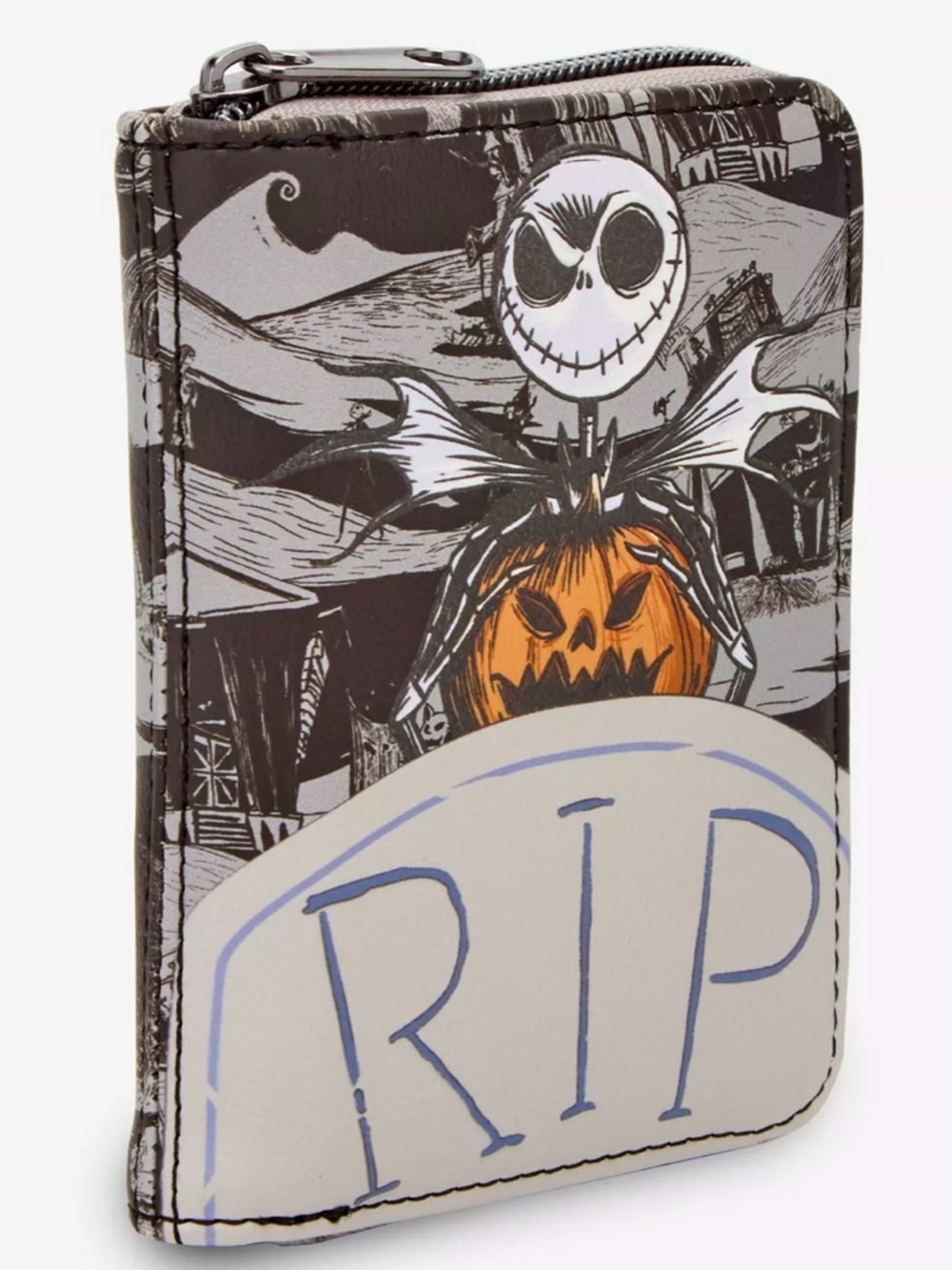 NWT Loungefly The Nightmare Before Christmas Jack RIP Glow Mini Zipper Wallet - Picture 3 of 8